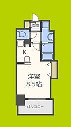 Luxe江戸堀 ワンルームの間取図画像