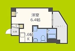 プレサンス難波イーストモダニティ ワンルームの間取図画像