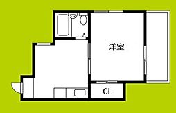 レナジア平野上町 1DKの間取図画像