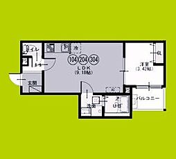 Fstyle八尾西山本町1号館 1LDKの間取図画像