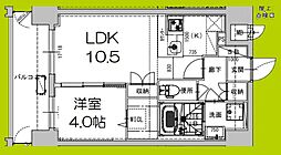 ミラージュパレス新梅田Cielo 1LDKの間取図画像