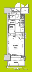 MAXIV尼崎 1Kの間取図画像