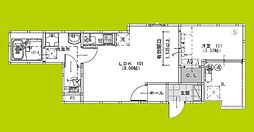 松原市高見の里3丁目アパート 1LDKの間取図画像
