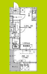 松原市高見の里3丁目アパート 1LDKの間取図画像