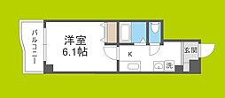 メゾンナカムラ北堀江 1Kの間取図画像