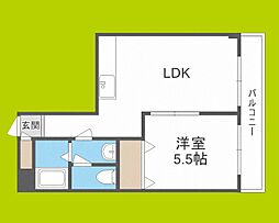 アーバンアイム 1Kの間取図画像