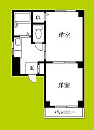 ヴィラ盛都 2Kの間取図画像