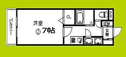 ベルシモンズ桜川 1Kの間取図画像