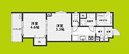 CASA CALMA 茨田大宮 2Kの間取図画像