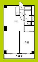 井下カウベル帝塚山 1LDKの間取図画像