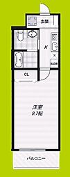 ルミエール巽南 1Kの間取図画像