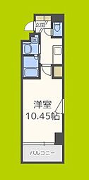 プレジール靱公園 1Kの間取図画像