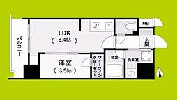 ルネフラッツ松屋町駅前 1LDKの間取図画像