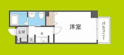フィオレ立売堀 1Kの間取図画像