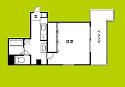 アクティ北堀江 1Kの間取図画像