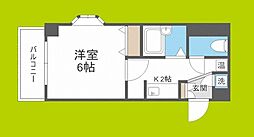 マンション丸旺 1Kの間取図画像