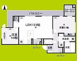 D-ROOM Imagawa 秋 2LDKの間取図画像