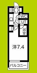 エグゼ難波南5 1Kの間取図画像