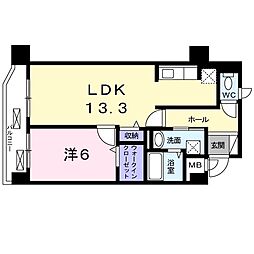 メゾンドファミーユ鶴見緑地公園1 1LDKの間取図画像