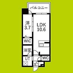 D.Clarest長田駅前 1LDKの間取図画像