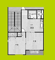 プレアール千林 2DKの間取図画像