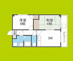 M'プラザ城東参番館 2DKの間取図画像