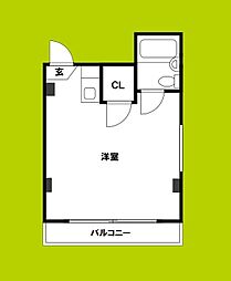 ビッグバーンズ関目 ワンルームの間取図画像