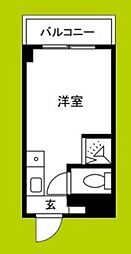 清水728ハイツ ワンルームの間取図画像