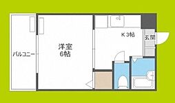 NS法円坂 1DKの間取図画像
