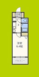 エステムコート梅田・天神橋リバーフロント 1Kの間取図画像