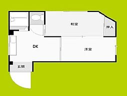 エクステンド駒川 2DKの間取図画像