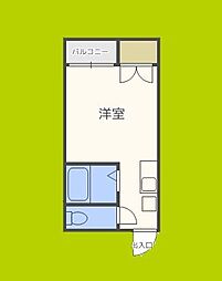 セラ北加賀屋B ワンルームの間取図画像