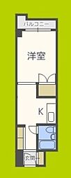 東三国グランドハイツ北 1DKの間取図画像