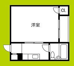 サンビル勝山北 1Kの間取図画像