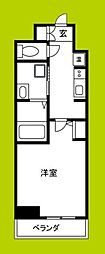 エグゼ難波南 1Kの間取図画像