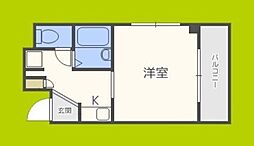 ハイツシグマ2 1Kの間取図画像