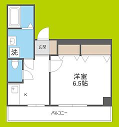 みなもマンション 1Kの間取図画像