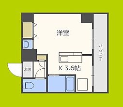 明星館 ワンルームの間取図画像