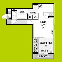 クラシスト背戸口 1LDKの間取図画像