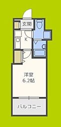 ニューシティアパートメント西天満 1Kの間取図画像