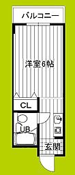 キメラフラット野江 ワンルームの間取図画像