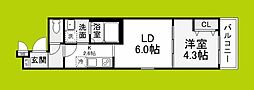 フジパレス杉本町サウス 1LDKの間取図画像