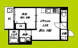 LA PAGE D'&201;CLAT 1LDKの間取図画像