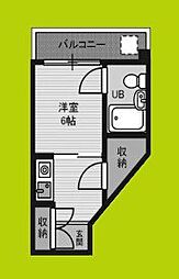 グランシャトー田辺 1Kの間取図画像