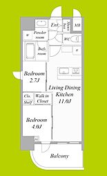 セレニテフラン西天満アリエ 2LDKの間取図画像