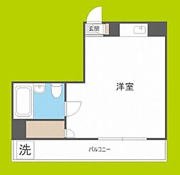 三明ハイツ ワンルームの間取図画像