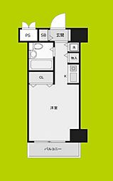 ロマネスク天神ノ森 ワンルームの間取図画像