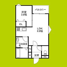 La-Crea守口セレーナ 1LDKの間取図画像