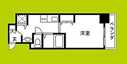 アクアプレイス北浜 1Kの間取図画像