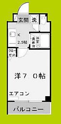 ロイヤルカーサ阿倍野 1Kの間取図画像